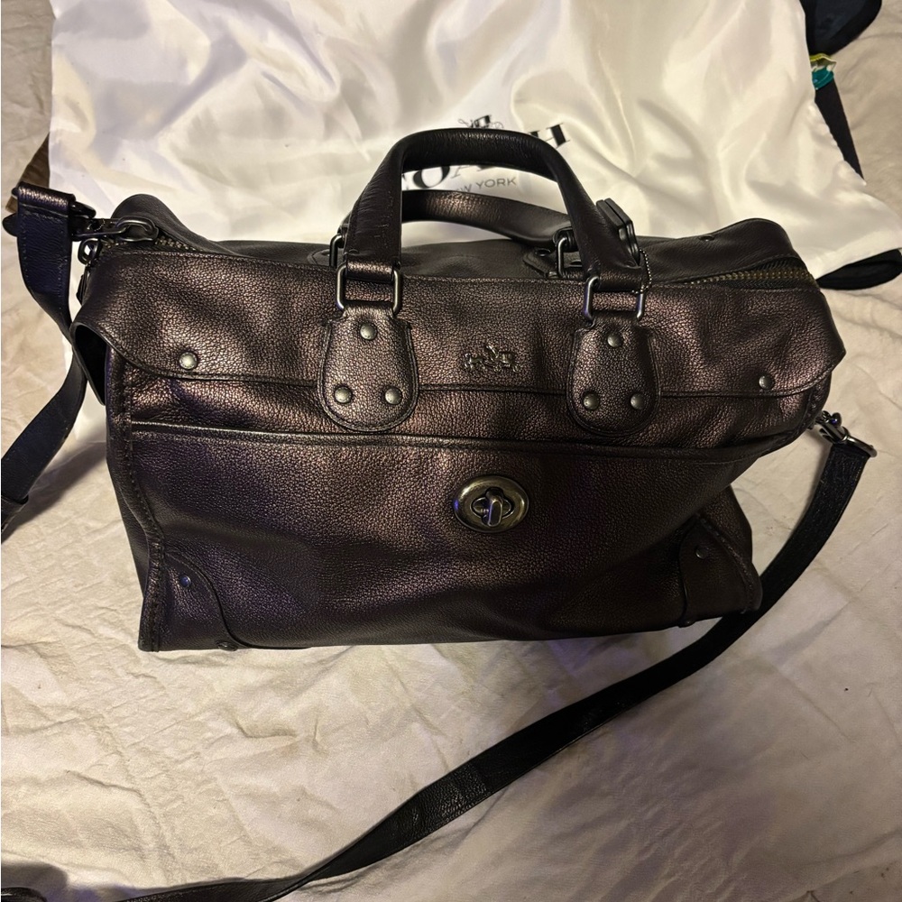 Coach Rhyders Satchel Metallic Leather - Picture 5 of 12